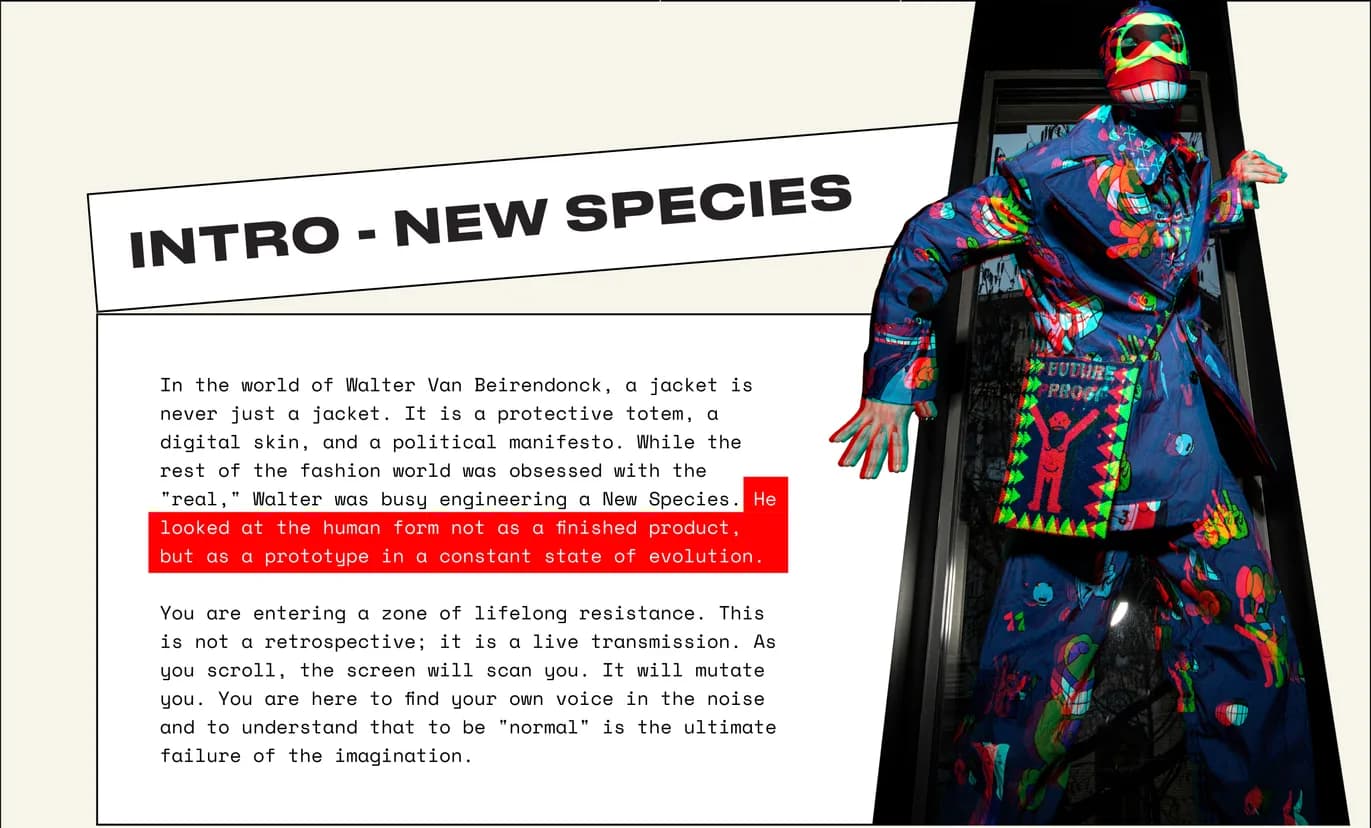 Walter Van Beirendonck intro: new species