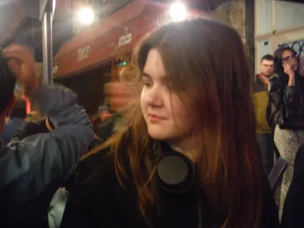 Carolina on a train