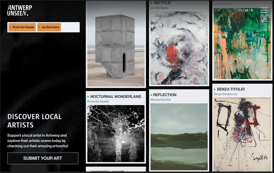 Antwerp Unseen local artists page
