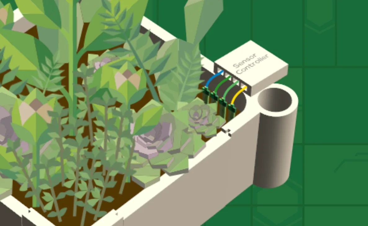 Open Green Mod frame: plants growing