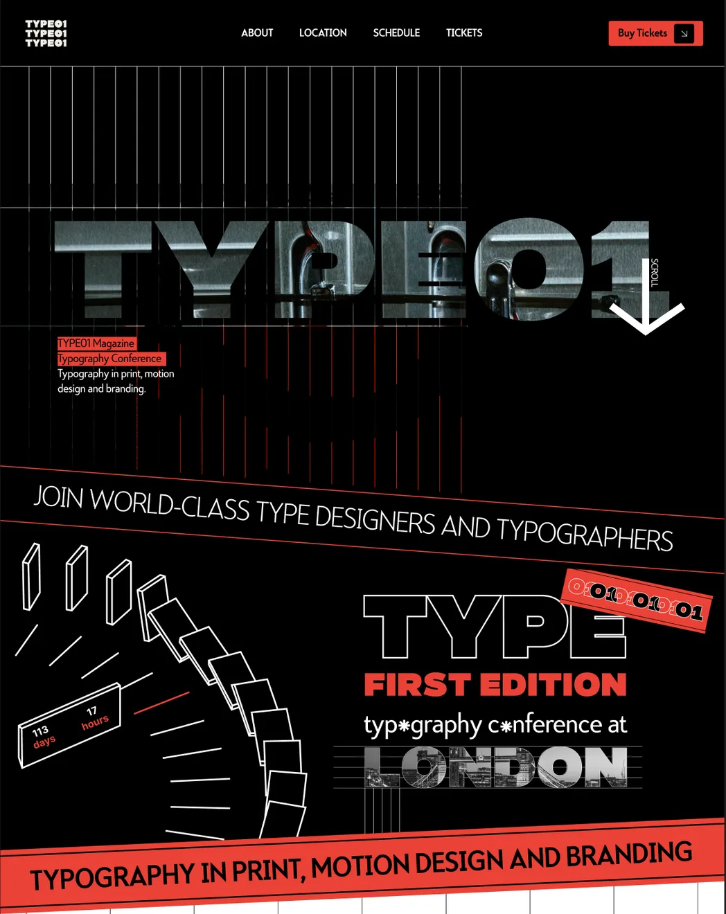 TYPE01 web design, top